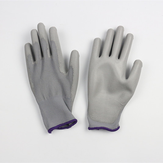 Gery pu coated glove